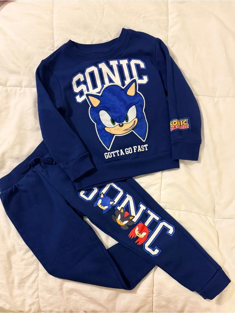 Kids Sonic the Hedgehog sweatsuit jogger size 4/5. navy